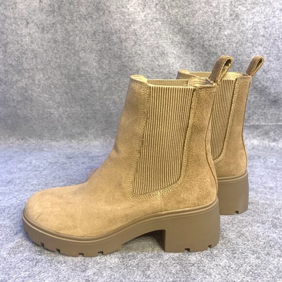 Steve Madden Chelsea Pull On Ankle Boot In Suede Camel, Women’s Size 7.5 - Picture 6 of 10